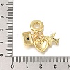 Brass Cubic Zirconia Travel European Dangle Charms KK-R002-20G-02-3