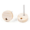 Ash Wood Stud Earring Findings EJEW-N017-011T-3