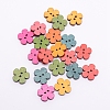 2-Hole Printed Wooden Buttons WOOD-WH0107-12-1