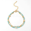 Bohemian Style Natural Amazonite Beads Double-strand Bracelets IB4334-4-1