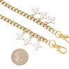 3Pcs 3 Colors Alloy Enamel Flower Charm 304 Stainless Steel Cuban Link Chain Bag Decorative Chains FIND-JF00160-5