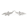 Brass Pave Clear Cubic Zirconia Connector Charms KK-E068-VB381-1