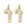 Christmas Brass Micro Pave Cubic Zirconia Charms KK-L255-18G-01-1