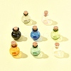 8Pcs 8 Colors Round Glass Cork Bottles Ornament BOTT-FS0001-04-6