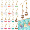 20Pcs 10 Colors Glass Ball with Star Glitter Sequins Pendant Stitch Markers HJEW-NB00029-1