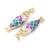 Brass Enamel Pendants KK-C143-44B-G02-2