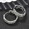 Brass Clear Cubic Zirconia Rectangle Hoop Earrings EJEW-D320-06P-2