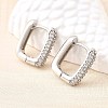 Brass Micro Pave Clear Cubic Zirconia Hoop Earrings EJEW-Z121-10P-2
