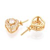 925 Sterling Silver Micro Pave Cubic Zirconia Heart Pendant Bails STER-N016-91G-2