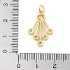 Rack Plating Brass Micro Pave Cubic Zirconia Pendants KK-Z071-74G-01-3