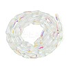 AB Color Plated Transparent Glass Teardrop Beads Strands EGLA-T029-08B-2