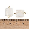 Natural Shell Square Connector Charms X1-STAS-D378-27G-3