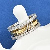 Brass Micro Pave Cubic Zirconia Plain Band Finger Rings for Women RJEW-P160-01B-G01-2