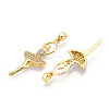 Brass Micro Pave Cubic Zirconia Pendants ZIRC-T016-04G-2