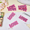 Towel Embroidery Style Cloth Paillette Iron on/Sew on Patches PATC-WH0006-59-4