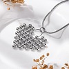 Anti-Tarnish 304 Stainless Steel Heat Pendant Round Snake Chain Necklaces for Women STAS-Z114-19P-1