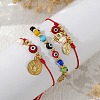 3Pcs Brass & 304 Stainless Steel Virgin Mary Charm Bracelets BA3044-1-1