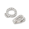 Brass Micro Pave Clear Cubic Zirconia Fold Over Clasps KK-P299-07P-2