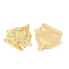 Brass Micro Pave Clear Cubic Zirconia Religion Ganesha Connector Charms KK-F931-07G-2