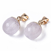 Top Golden Plated Natural Quartz Crystal Pendants G-T131-03O-2
