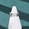 304 Stainless Steel Criss Cross Cuff Rings RJEW-G368-01P-1