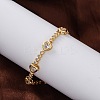 Rack Plating Brass Micro Pave Cubic Zirconia Link Bracelets for Women BJEW-C086-02G-2
