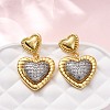 Brass Micro Pave Clear Cubic Zirconia Dangle Earrings EJEW-D322-01G-1