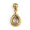 304 Stainless Steel Cubic Zirconia Pendants STAS-L296-12G-1