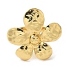 Flower Rack Plating Brass Cuff Rings for Women RJEW-G323-06G-2