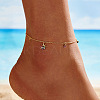 925 Sterling Silver Cable Chain Anklet AJEW-Z029-07G-3
