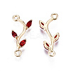 Brass Micro Pave Cubic Zirconia Links Connectors KK-S359-156B-RS-2