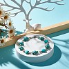 Heart & Tortoise Synthetic Turquoise Beaded Anklet AJEW-AN00459-02-2