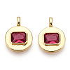 Brass with Cubic Zirconia Pendants KK-K339-01G-06-1