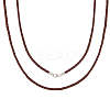 2Pcs Braided Round Leather Cord Necklace Making NJEW-BBC0001-19B-02-1