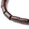 Column Natural Wood Mala Bead Bracelet for Men Women BJEW-JB06903-4