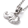Non-Tarnish 304 Stainless Steel Elephant Pendant Necklace for Women STAS-E154-26P-1