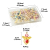 40Pcs 8 Colors Golden Alloy Glass Pendants PALLOY-FS00025-4