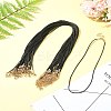 36Pcs Black Waxed Cord Necklace Making NCOR-FS0001-05G-9