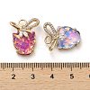 Glass with Golden Brass Pendants GLAA-G111-05G-3