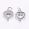 Long-Lasting Plated Brass Micro Pave Cubic Zirconia Charms X-ZIRC-F069-50P-2