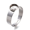 Tarnish Resistant Adjustable 304 Stainless Steel Finger Rings Components STAS-F149-18P-F-4