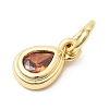 Brass Cubic Zirconia Charms KK-G554-02E-04-2