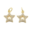 Brass Micro Pave Cubic Zirconia Charms KK-C092-23B-G-1