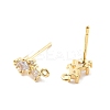 Brass Clear Cubic Zirconia Stud Earring Findings LS-KK-A238-01F-G-2