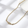 Ion Plating(IP) 304 Stainless Steel Round Snake Chain Necklace for Women NJEW-G097-01G-1