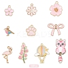10Pcs 10 Styles Light Gold Plated Alloy Enamel Pendants ENAM-YW0006-29-1