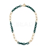 Opaque Cellulose Acetate(Resin) & Iron Paperclip Chains Necklaces NJEW-JN02991-02-1