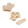 Brass Micro Pave Clear Cubic Zirconia Hook and S-Hook Clasps KK-S388-05G-2