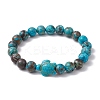 Summer Beach Turtle Dyed Synthetic Turquoise & Round Ocean Jasper Beaded Stretch Bracelets for Women BJEW-JB10937-01-1
