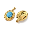 304 Stainless Steel with Synthetic Turquoise Pendants STAS-L309-21B-G-2